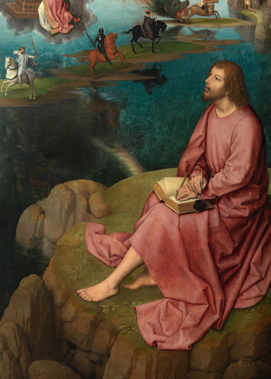 Detalhe do painel direito do Tríptico de São João Baptista e São João Evangelista de Hans Memling
