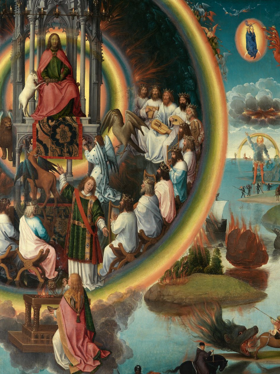 Detalhe do painel direito do Tríptico de São João Baptista e São João Evangelista de Hans Memling