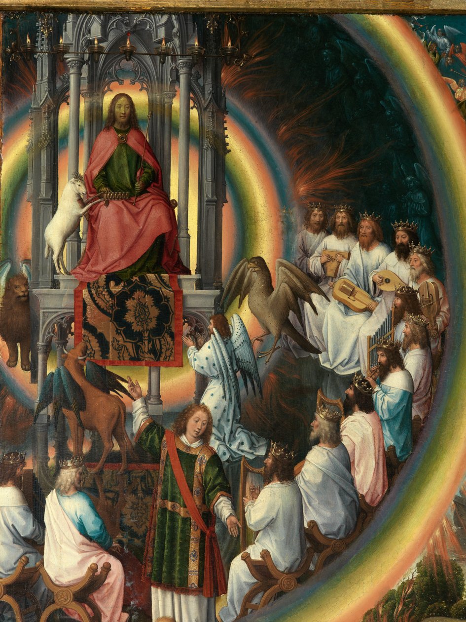 Detalhe do painel direito do Tríptico de São João Baptista e São João Evangelista de Hans Memling