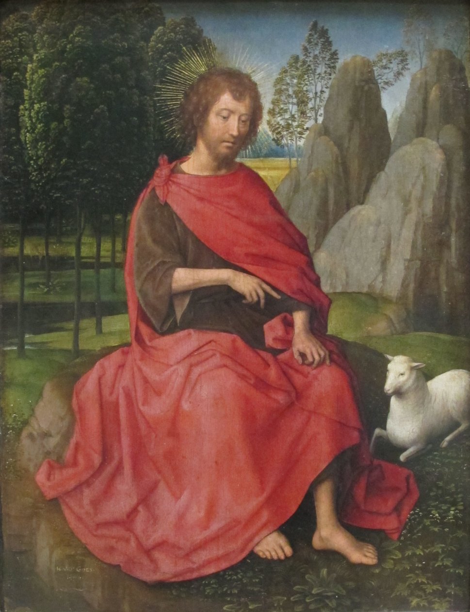 Neerlandês: Saint Jean-Baptiste São João Batista. de Hans Memling
