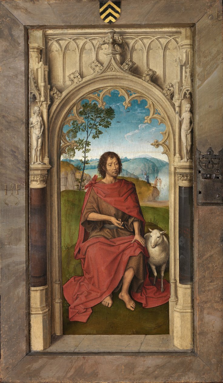 Painel exterior do Tríptico de Jan Floreins de Hans Memling