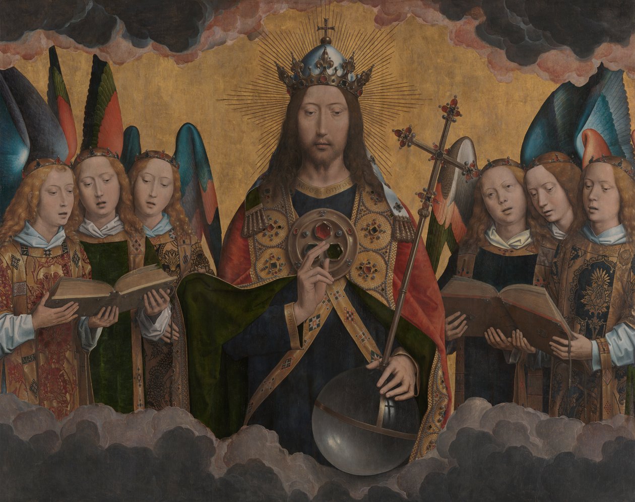 Deus Pai com anjos cantores de Hans Memling