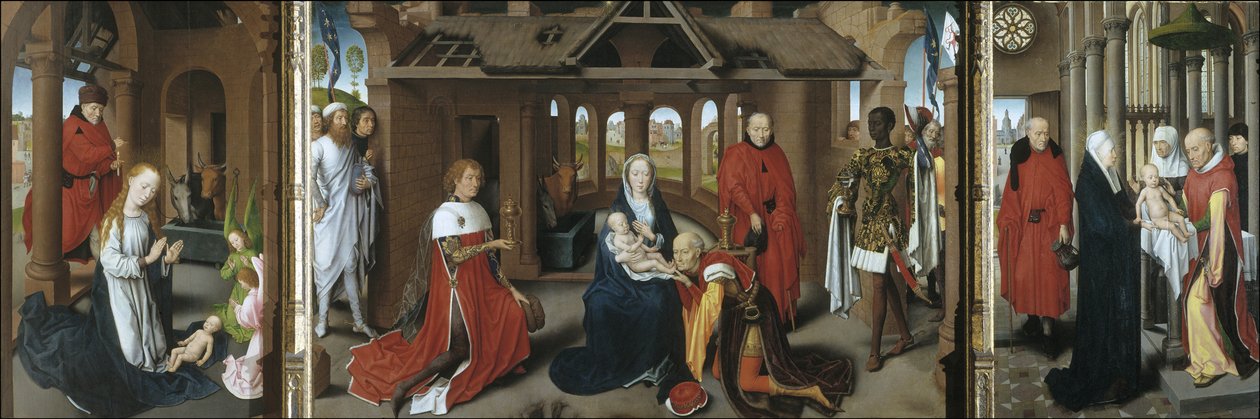 Natividade. A Adoração dos Magos. A Apresentação de Jesus no Templo, 1479-1480 de Hans Memling