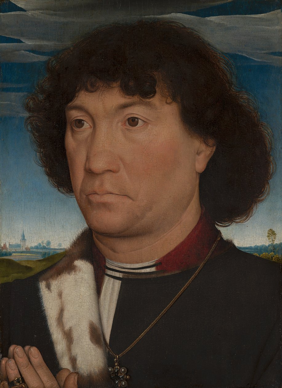 Retrato de um homem da família Lespinette de Hans Memling