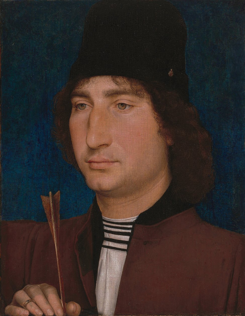 Retrato de um homem com uma flecha, c. 14701475. de Hans Memling