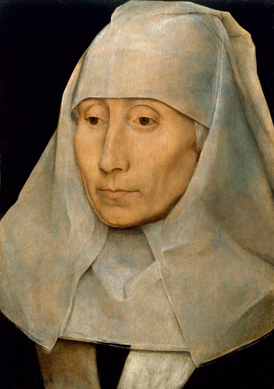 Retrato de uma mulher idosa, 1468-70 de Hans Memling