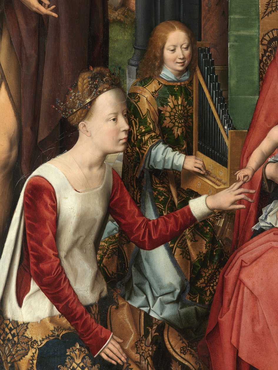 Santa Catarina, detalhe do painel central do Tríptico de São João Baptista e São João Evangelista de Hans Memling