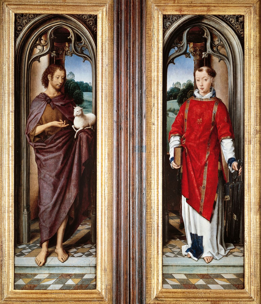 São João Batista e São Lourenço, de Hans Memling (cerca de 1430-1494) de Hans Memling