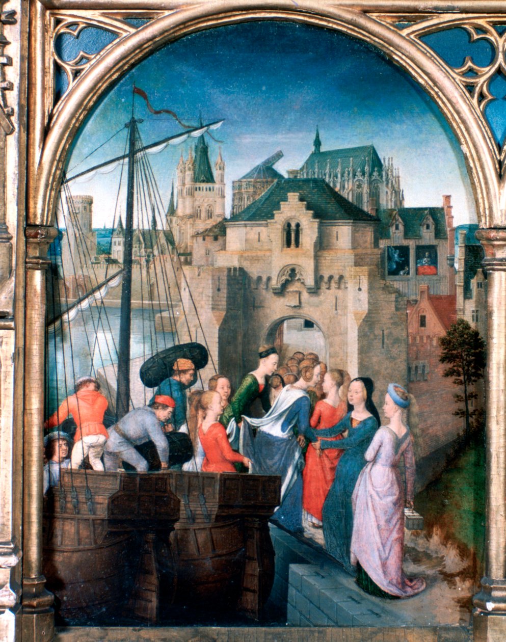 Santuário de Santa Úrsula, chegada a Colônia, 1489 de Hans Memling