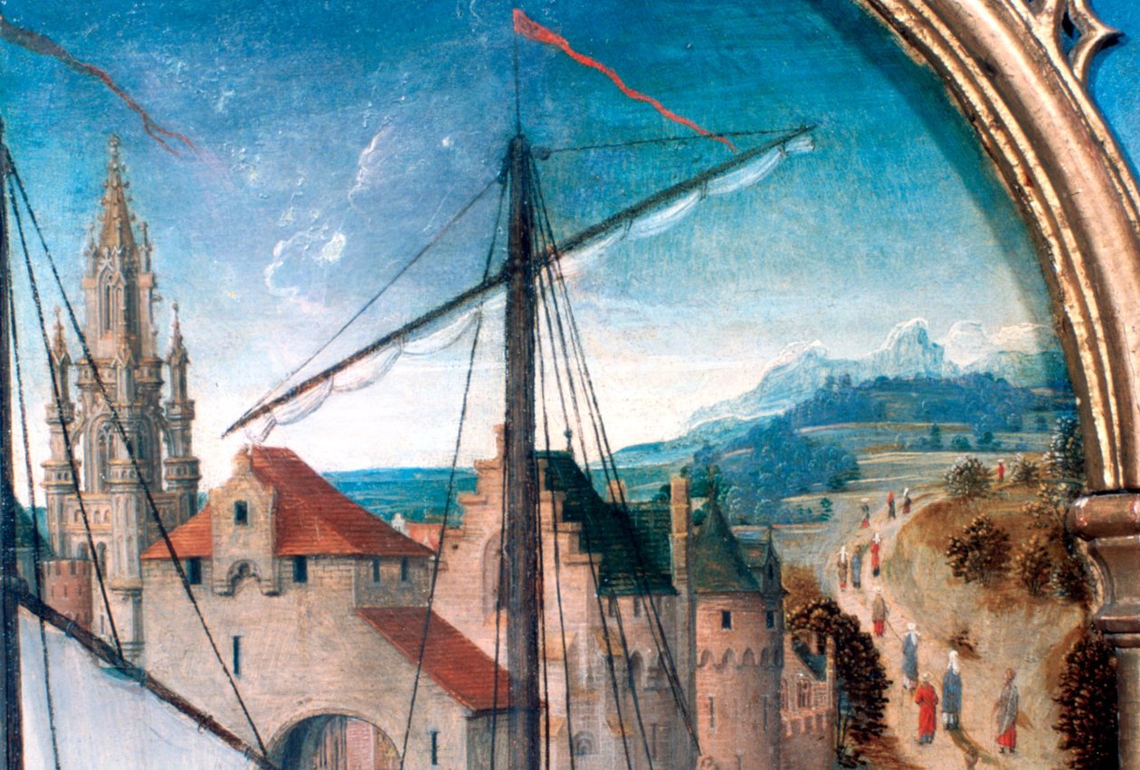 Santuário de St Ursula, Partida de Basileia, Detalhe, 1489 de Hans Memling