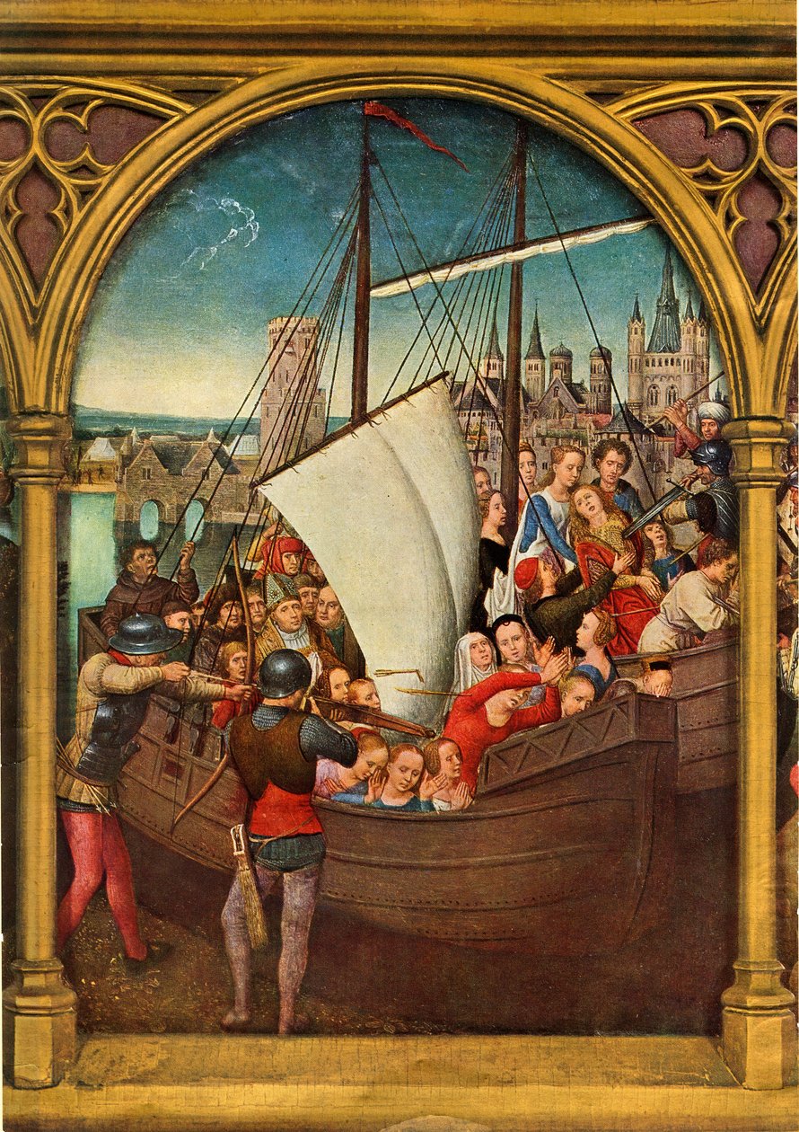 O Martírio das Virgens, 1489. de Hans Memling