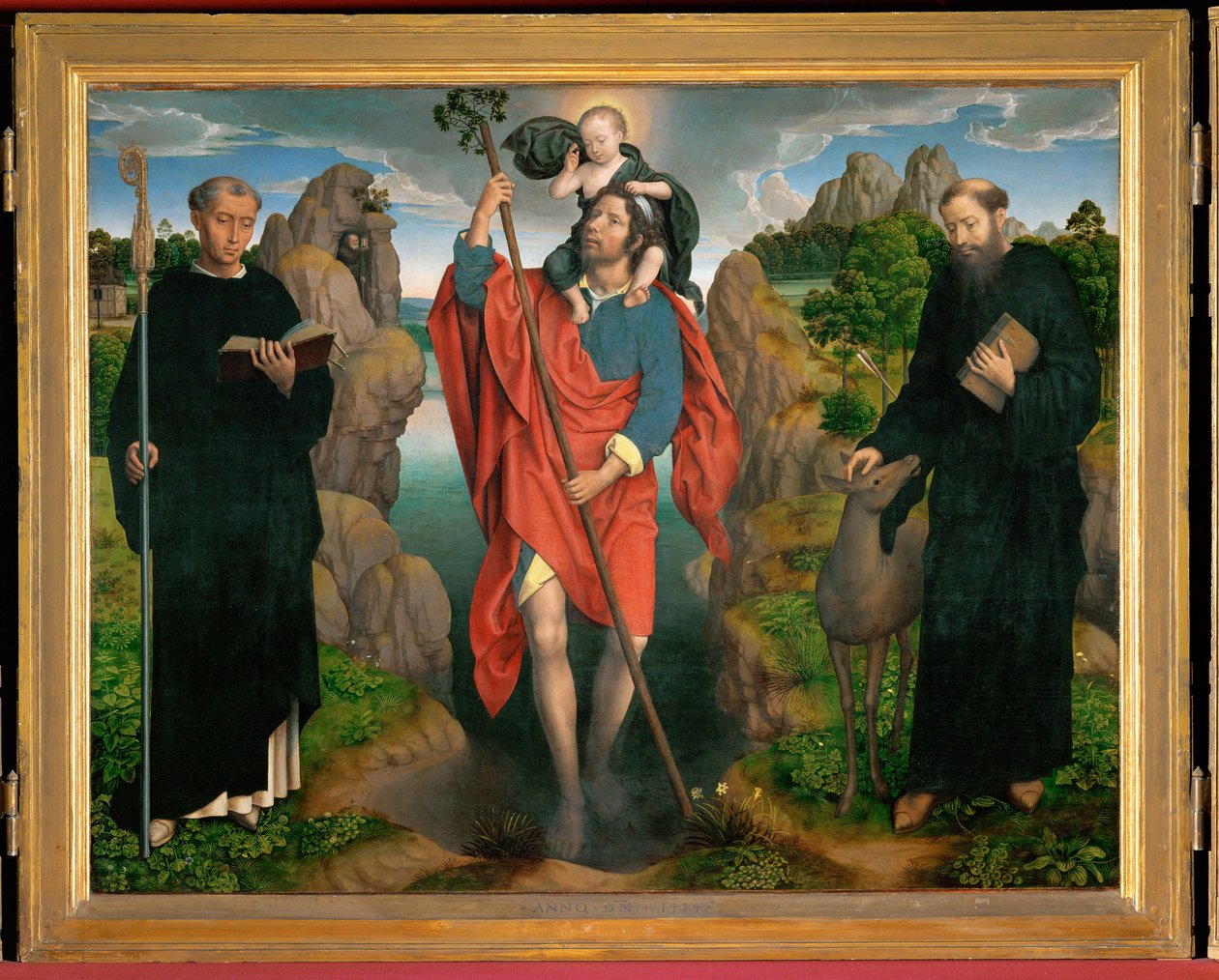 Tríptico de São Cristóvão (pintura sobre carvalho) de Hans Memling