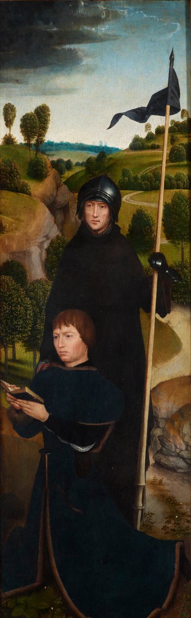 Jovem em oração com São Guilherme de Maleval de Hans Memling