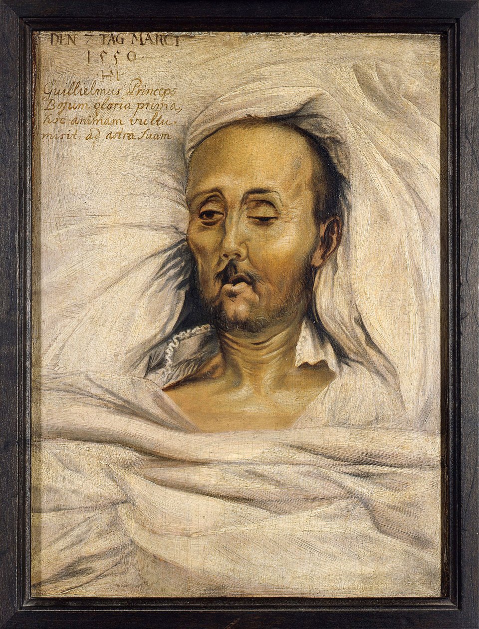 Guillaume IV de Baviere dit le Constant (1493-1550), sur son lit de mort - Duque Guilherme IV da Baviera no seu leito de morte por Mielich (Muelich), Hans (1516-1573) de Hans Mielich or Muelich