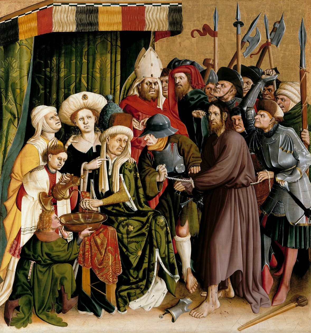Cristo antes de Pilatos. Asas do altar de Wurzach, 1437 de Hans Multscher