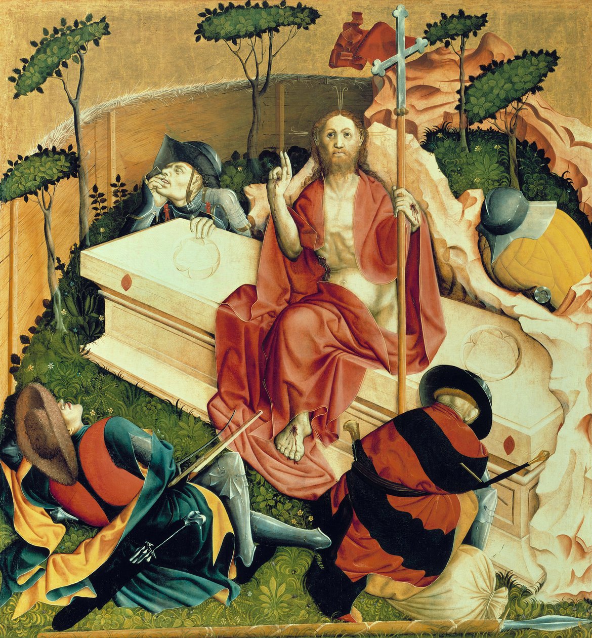 Dentro da asa do altar Wurzacher (canto inferior direito) de Hans Multscher