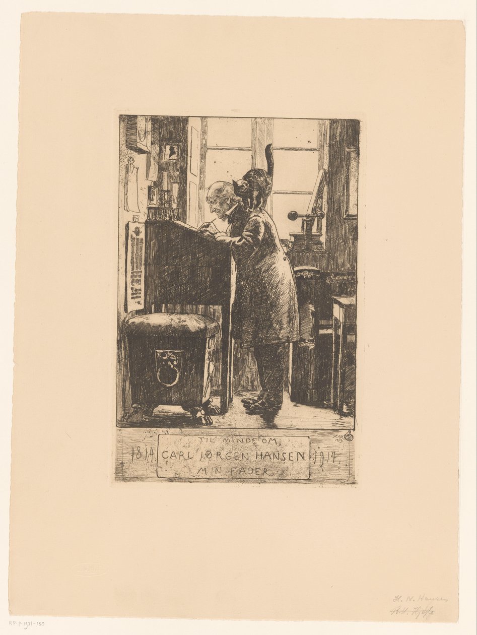 Vader van de artista Em memória de, Carl Jorgen Hansen, meu pai / 1814 1914 de Hans Nicolai Aksel Hansen