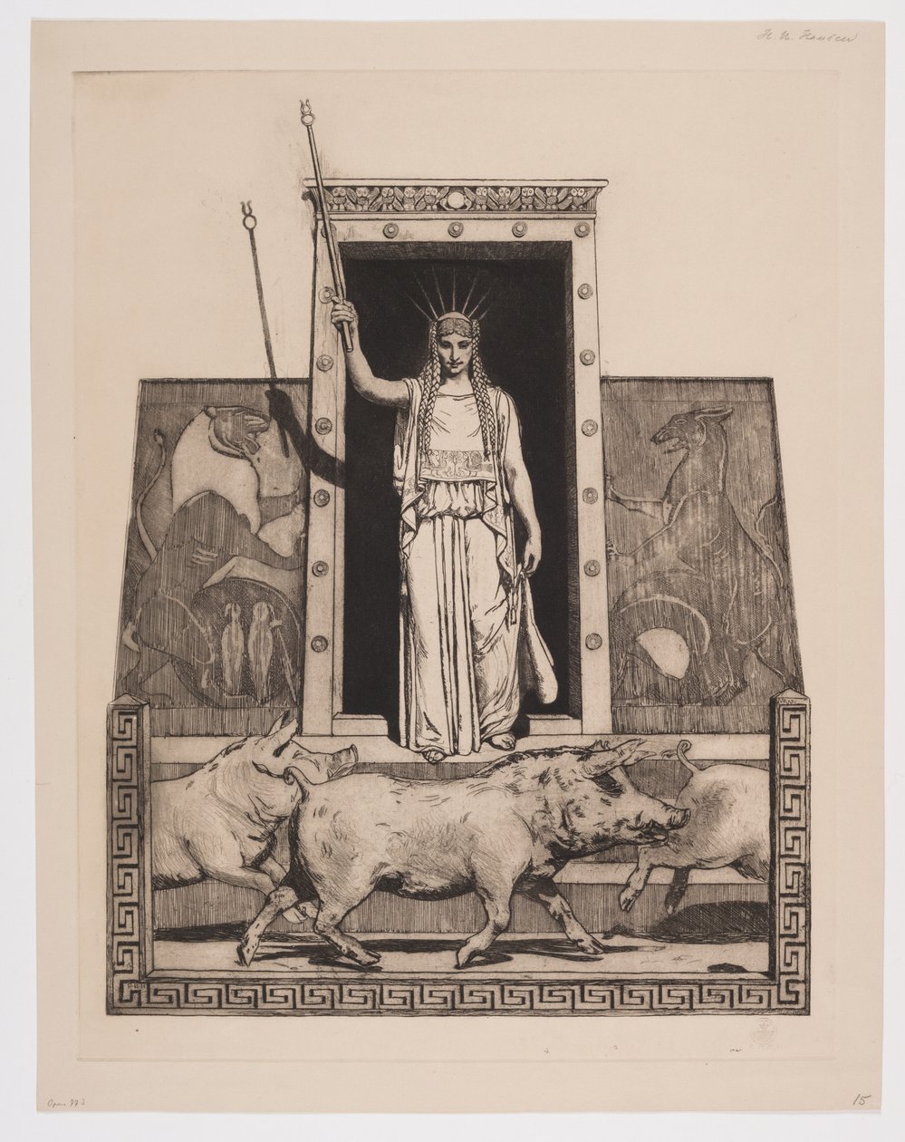 Circe transforma os homens de Ulisses em porcos de Hans Nikolaj Hansen