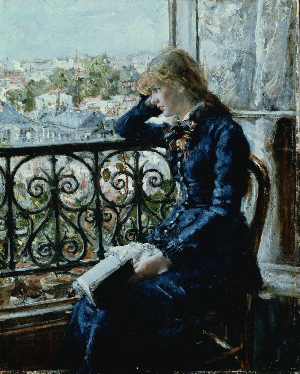 Na janela, 1881 (painel) de Hans Olaf Heyerdahl