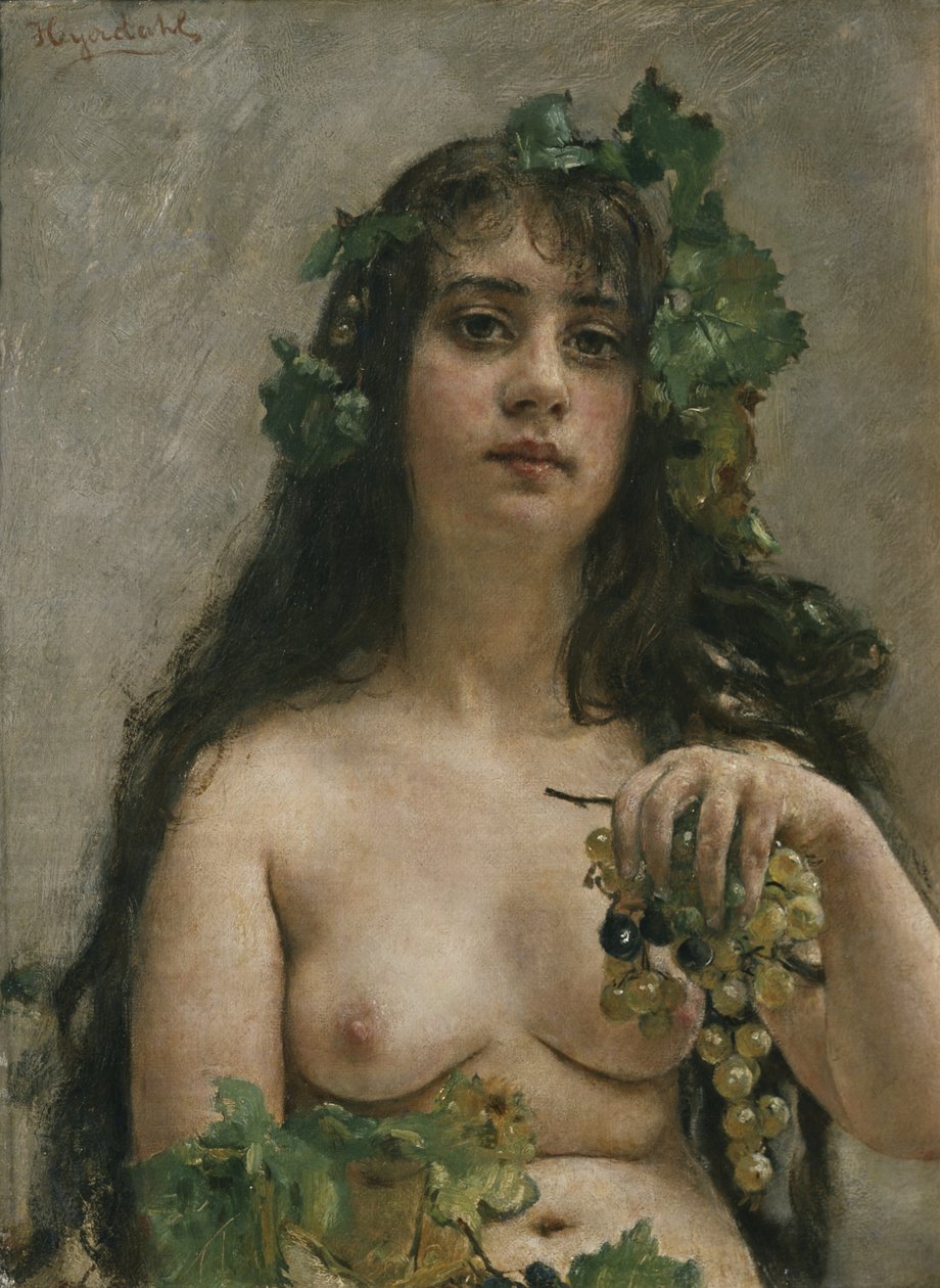 Rapariga Champanhe (óleo sobre tela) de Hans Olaf Heyerdahl
