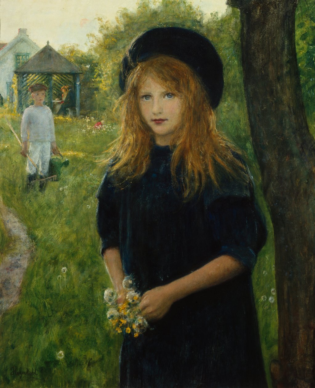 retrato de rapariga (pintura) de Hans Olaf Heyerdahl