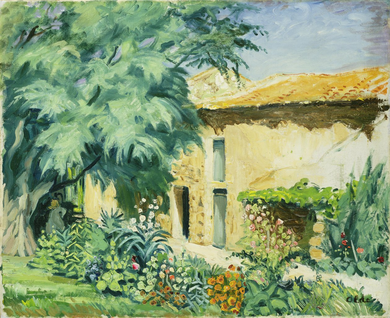Fazenda do sul com canteiro de flores de Hans Olde