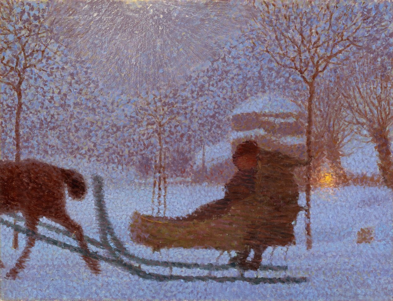 Paisagem de inverno com um trenó de Hans Olde sen.
