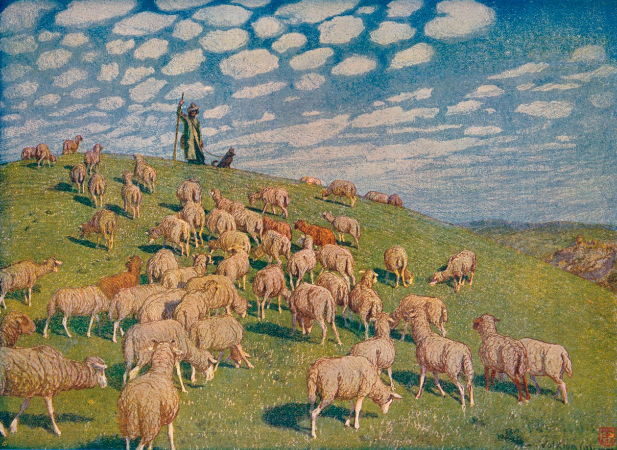Pastagem na primavera, c1900 1903-1904. de Hans Richard von Volkmann