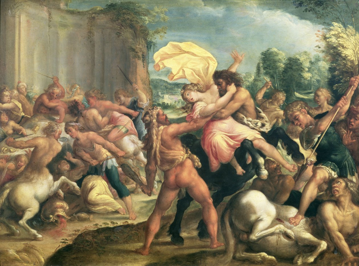 Hércules, Deianeira e o centauro Eurytion, c.1600 de Hans Rottenhammer