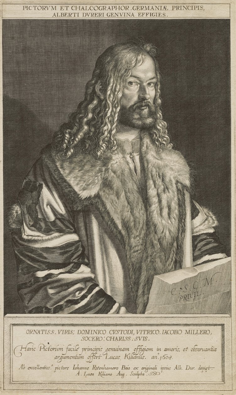 Retrato de Dürer, gravado por Lucas Kilian de Hans Rottenhammer