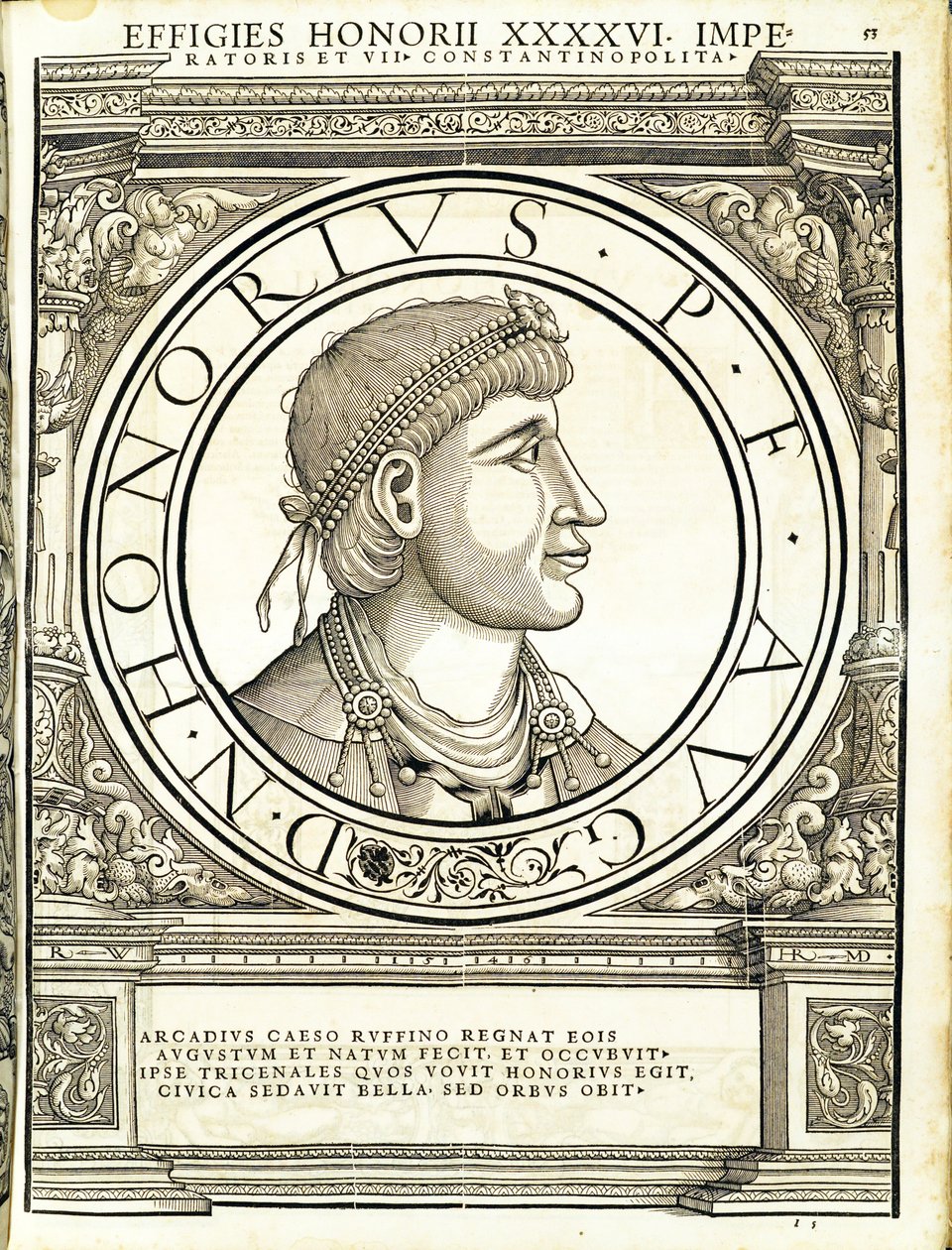 Tudo, desde o general comandante das Roman Leste e Oeste mais verdadeiras imagens de moedas antigas, gravura por Rudolph Wyssenbach, impressa por Andreas Gessner, Zurique, 15 de Hans Rudolf Manuel Deutsch