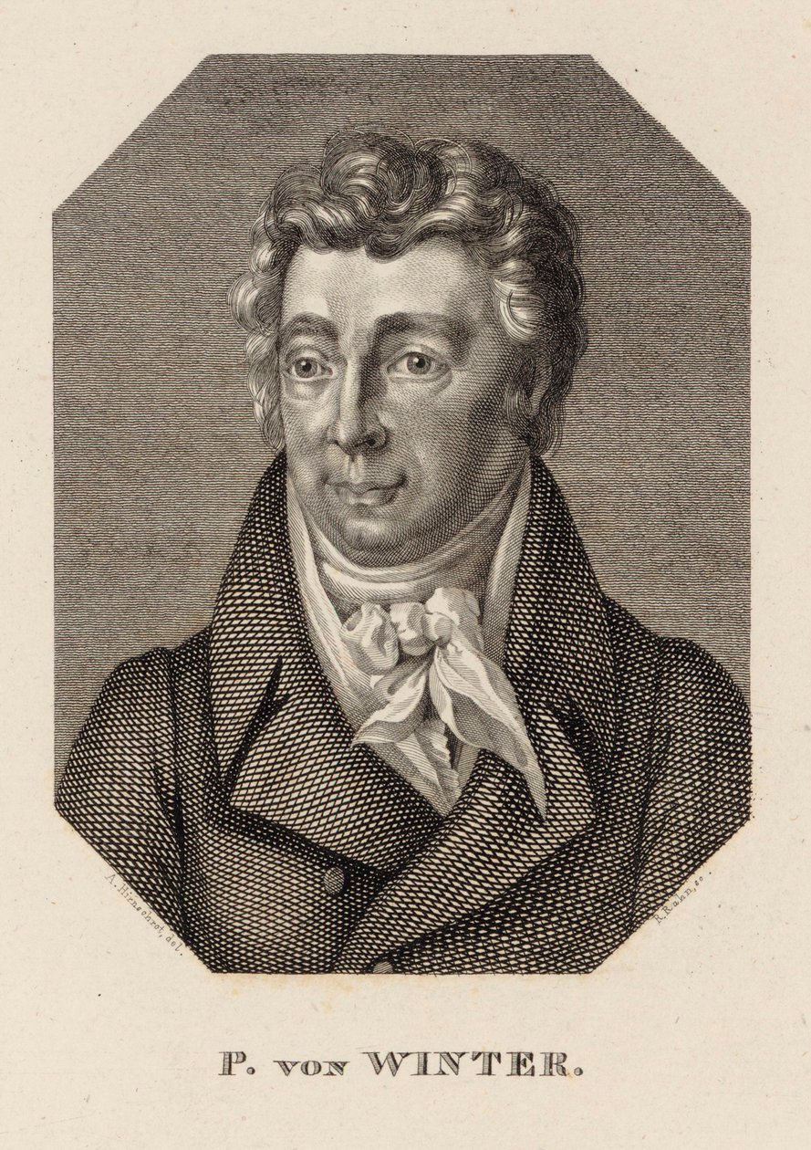 Retrato do compositor Peter von Winter 1754-1825, c. 1830. de Hans Rudolf Rahn