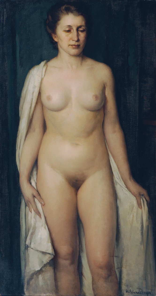 Mulher nua em pé de Hans Schachinger