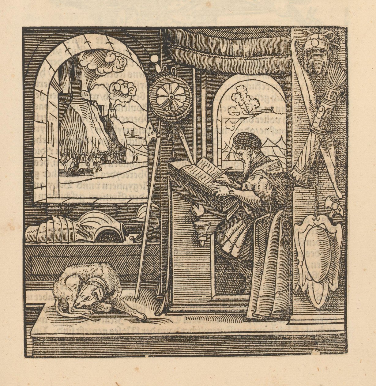 Homem a uma mesa de escrita de Hans Schäufelein (possibly)