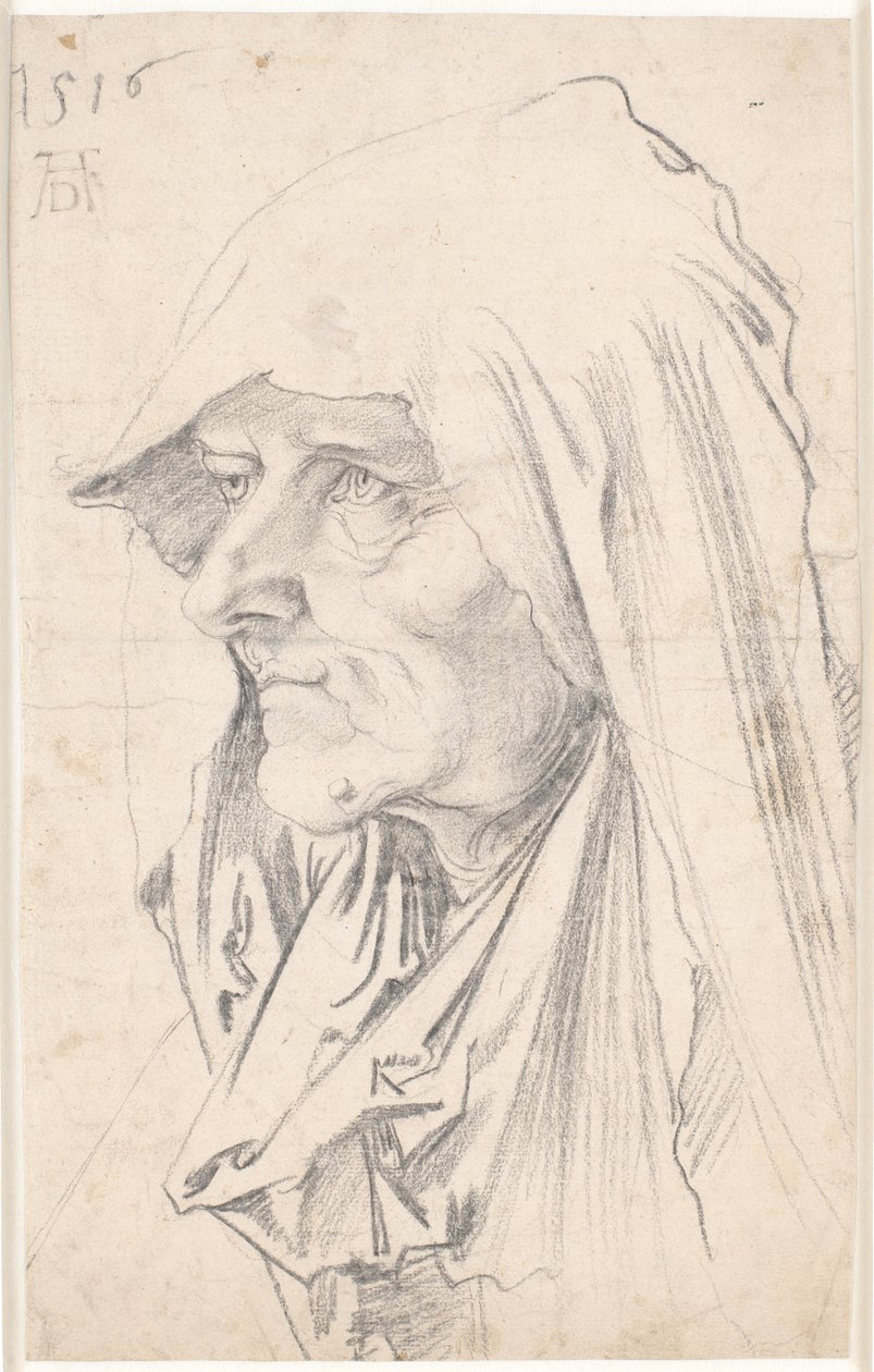 Retrato de uma velha de perfil à esquerda de Hans Schäufelein
