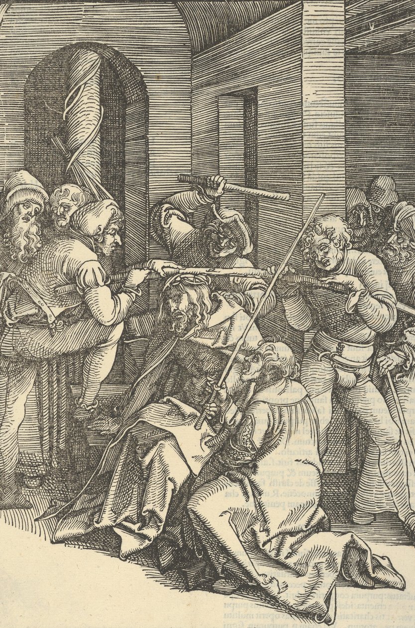 Cristo Coroado de Espinhos, do Espelho da Paixão de Nosso Senhor Jesus Cristo, 1507 de Hans Schäufelein the Elder