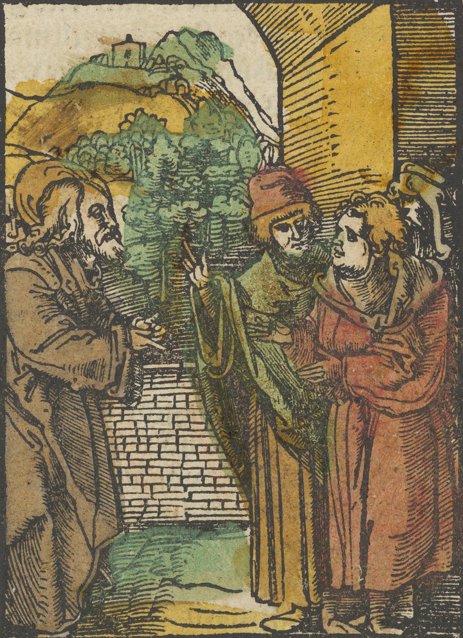 Cristo e os fariseus, de Das Plenarium, 1517. de Hans Schäufelein the Elder