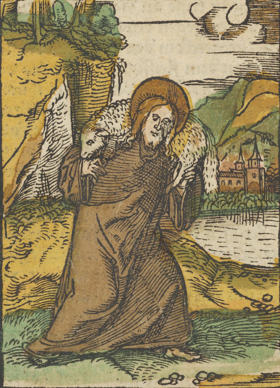 Cristo como Bom Pastor, de Das Plenarium, 1517. de Hans Schäufelein the Elder