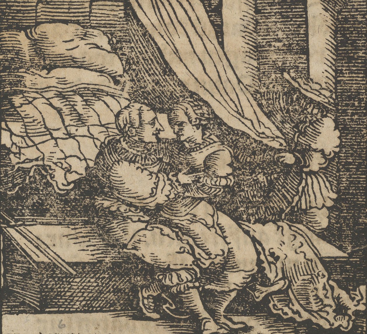 Ghismonda, Guiscardo e o Príncipe de Salerno, do Decameron, antes de 1534. de Hans Schäufelein the Elder
