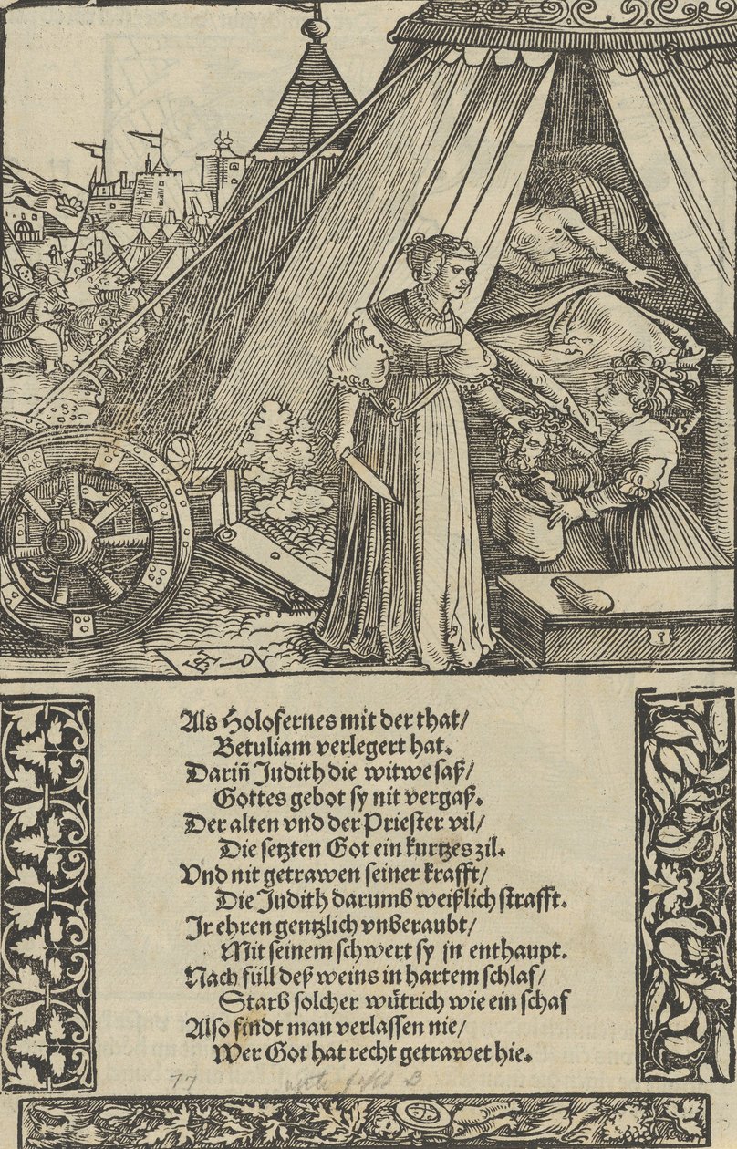 Judite com a Cabeça de Holofernes, do Memorial Das Büchle, 1533. de Hans Schäufelein the Elder