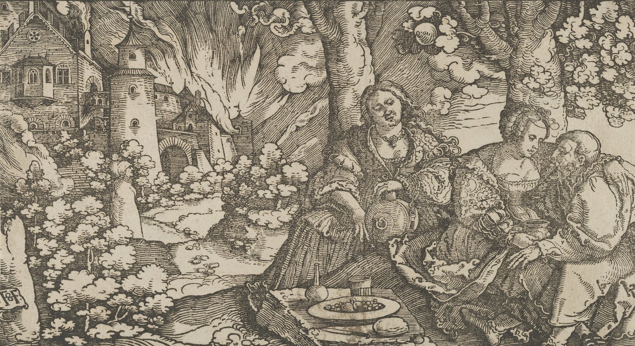 Ló e suas Filhas, c. 1530. de Hans Schäufelein the Elder