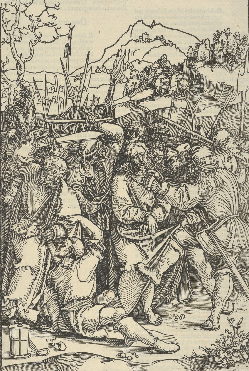 A Prisão de Cristo, do Espelho da Paixão de Nosso Senhor Jesus Cristo, 1507 de Hans Schäufelein the Elder