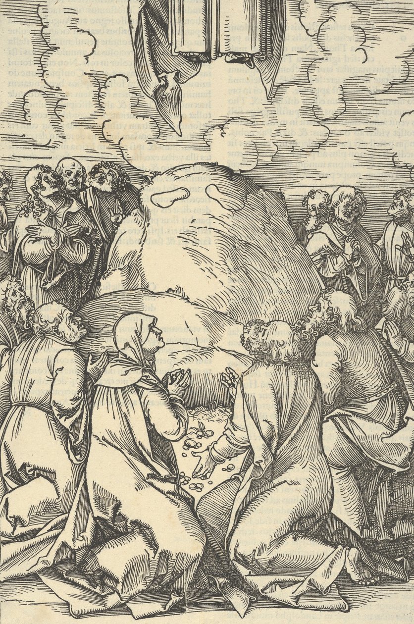 A Ascensão de Cristo, do Espelho da Paixão de Nosso Senhor Jesus Cristo, 1507 de Hans Schäufelein the Elder