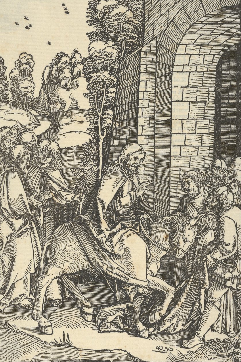 A entrada em Jerusalém, do Espelho da Paixão de Nosso Senhor Jesus Cristo, 1507 de Hans Schäufelein the Elder