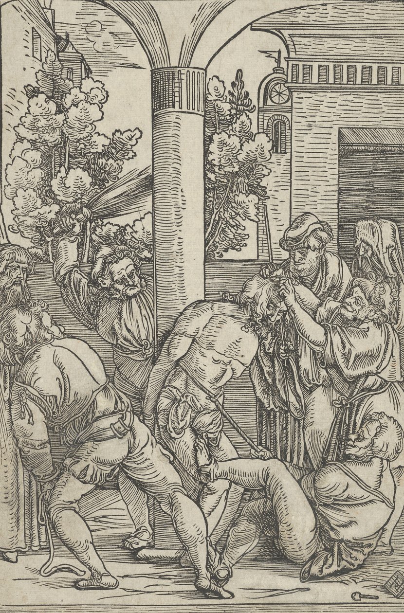 A Flagelação, de A Vida de Cristo, ca. 1511-12. de Hans Schäufelein the Elder