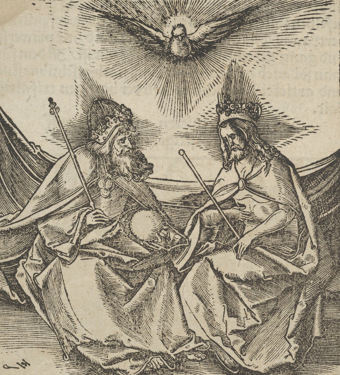 A Santíssima Trindade, de Hymmelwagen sobre quem vive bem..., 1517. de Hans Schäufelein the Elder