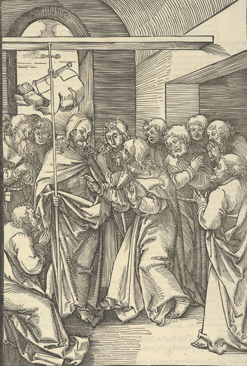 A Incredulidade de Tomé, do Espelho da Paixão de Nosso Senhor Jesus Cristo, 1507 de Hans Schäufelein the Elder