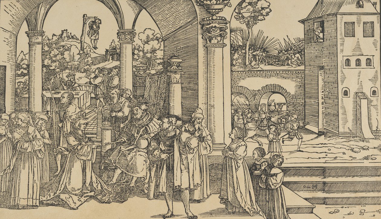 A história de Ester. de Hans Schäufelein the Elder