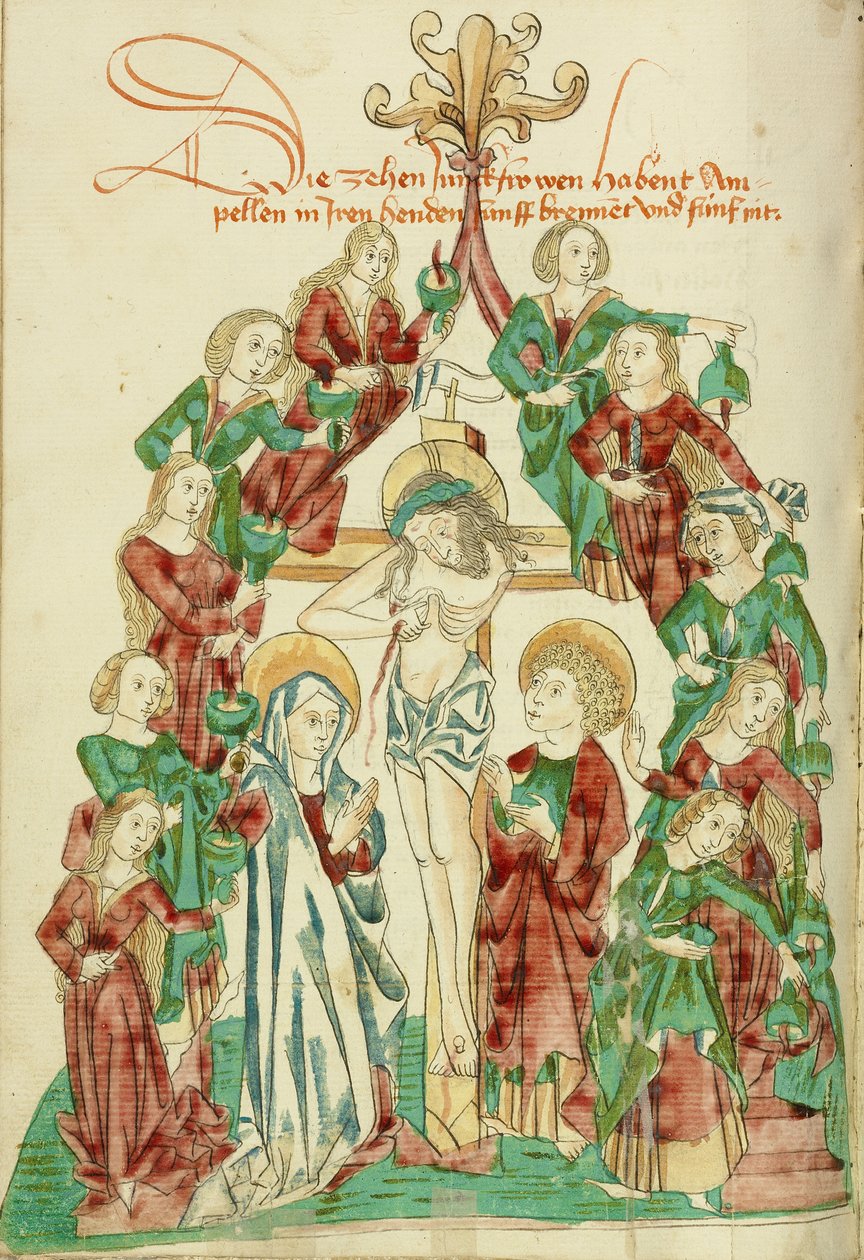A Crucificação com as Sete Virgens Sábias e as Sete Virgens Loucas de Hans Schilling