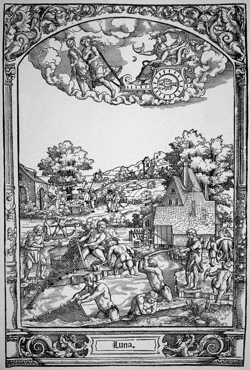 A Lua (gravura em madeira) de Hans Sebald (School of) Beham